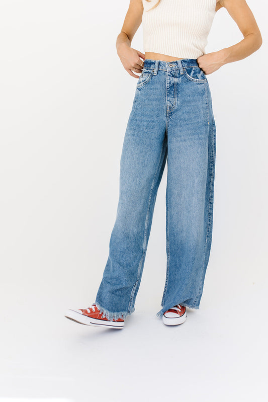 Old West slouchy jeans i canyonblå // free people