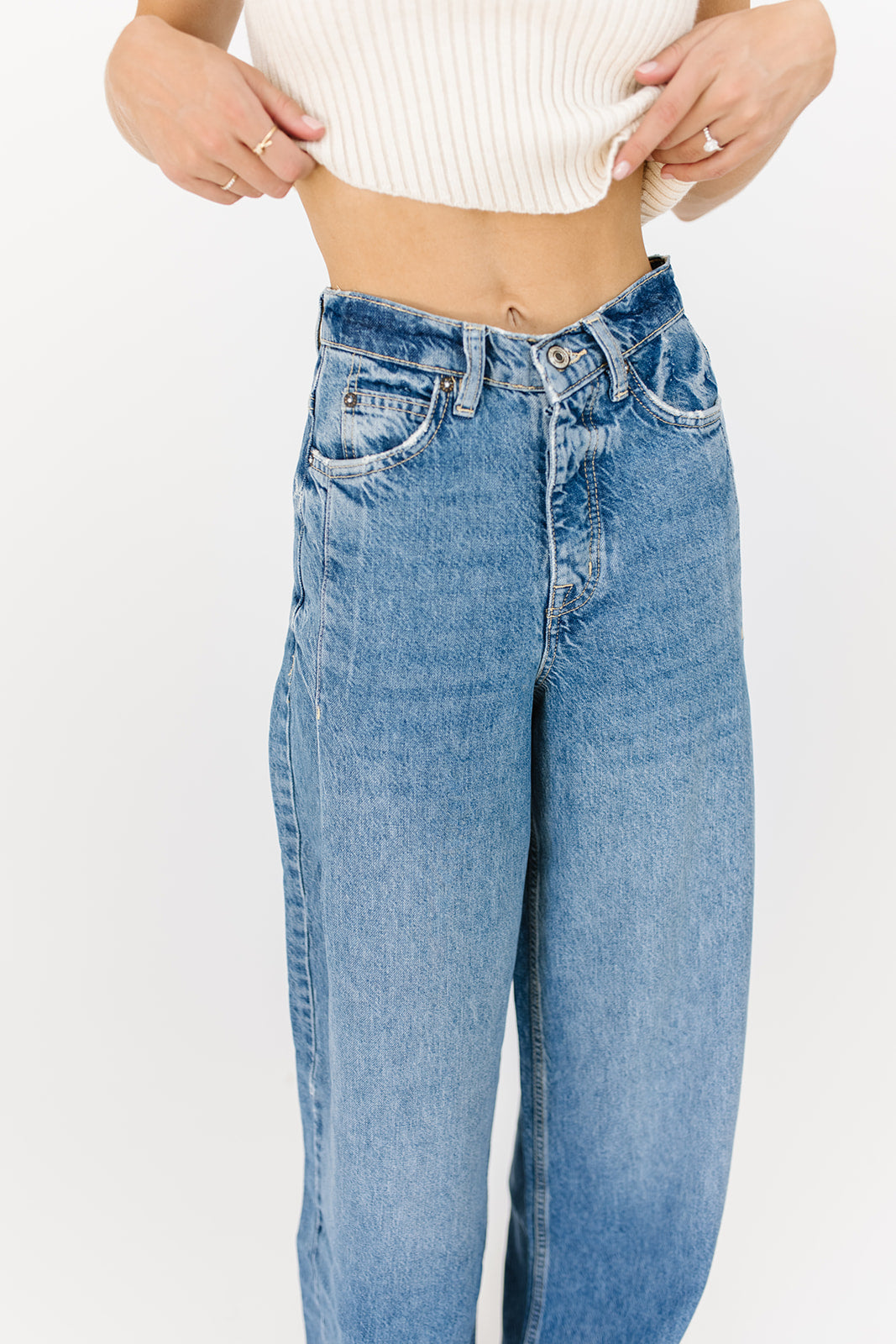 Old West slouchy jeans i canyonblå // free people