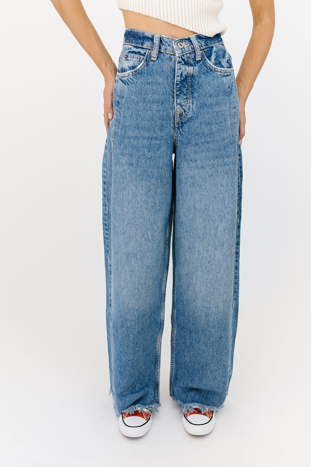 Old West slouchy jeans i canyonblå // free people