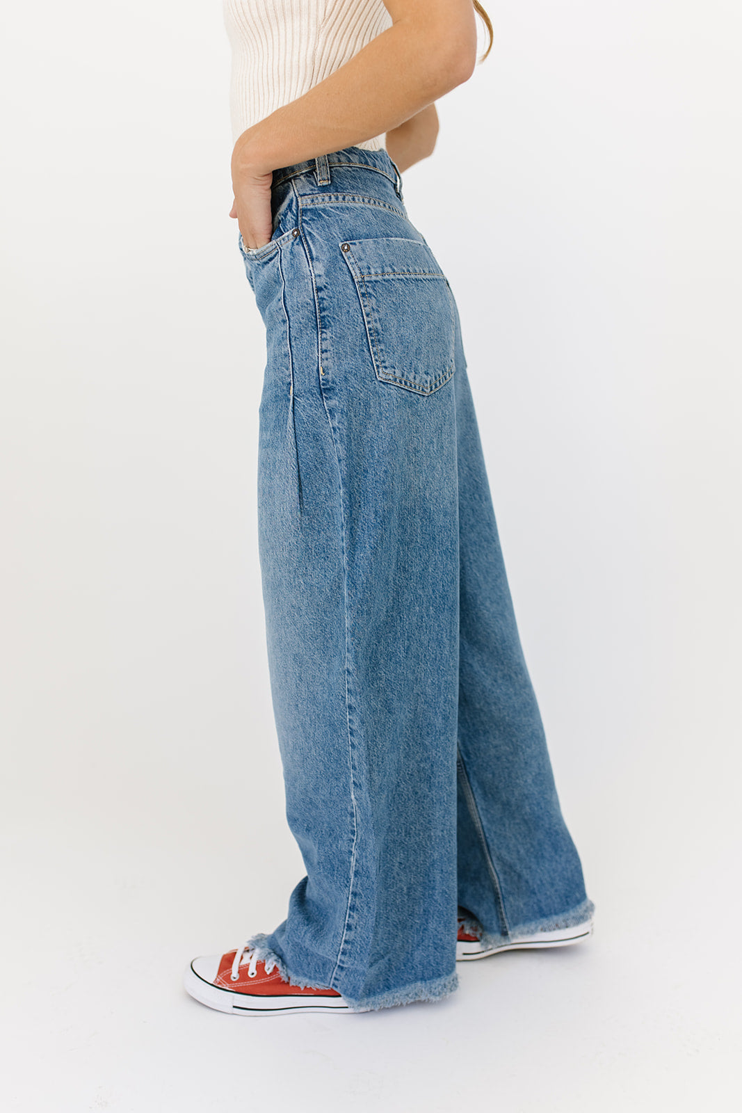 Old West slouchy jeans i canyonblå // free people