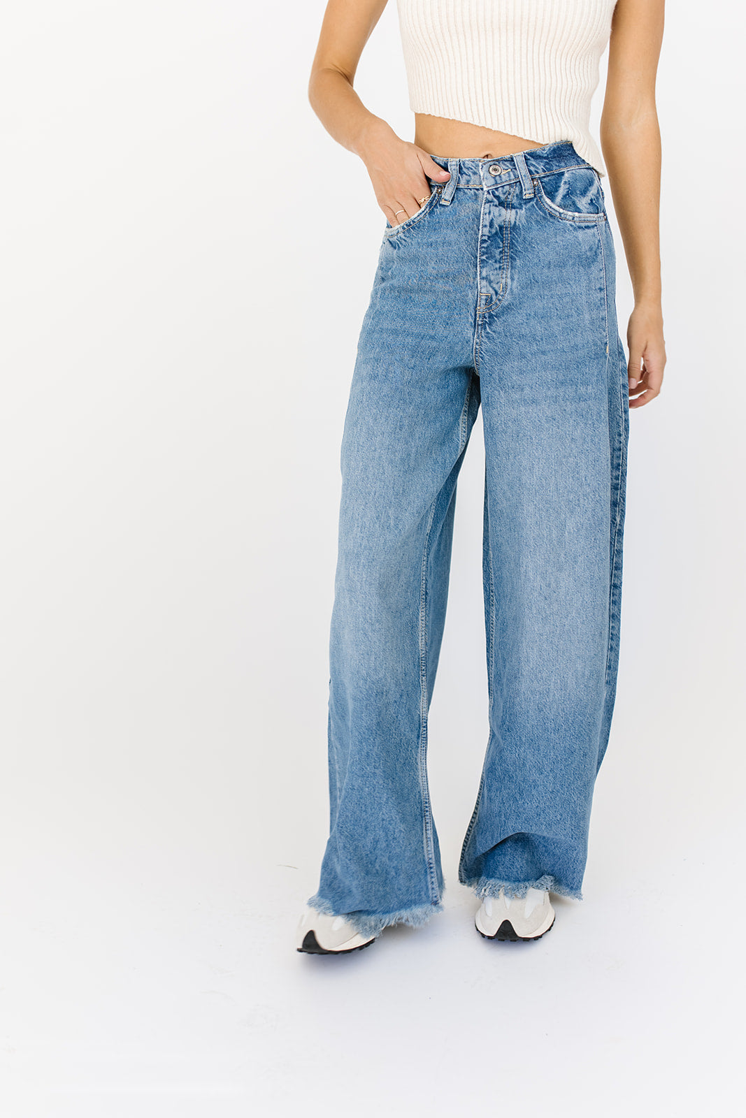 Old West slouchy jeans i canyonblå // free people