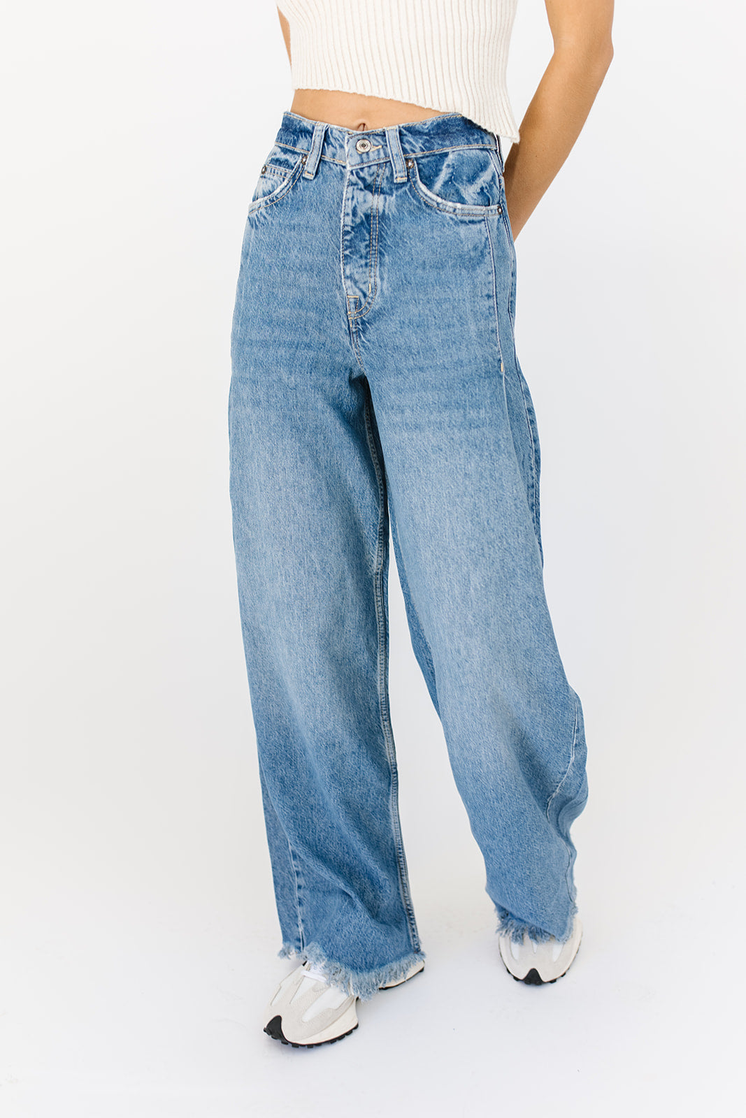 Old West slouchy jeans i canyonblå // free people