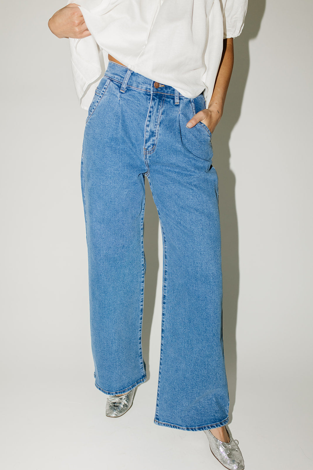 Corbin plisserad denim