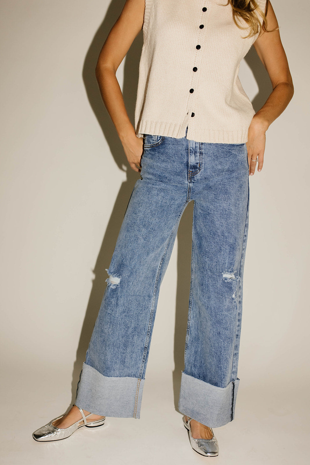 ritad denim med vikt fåll *påfylld*