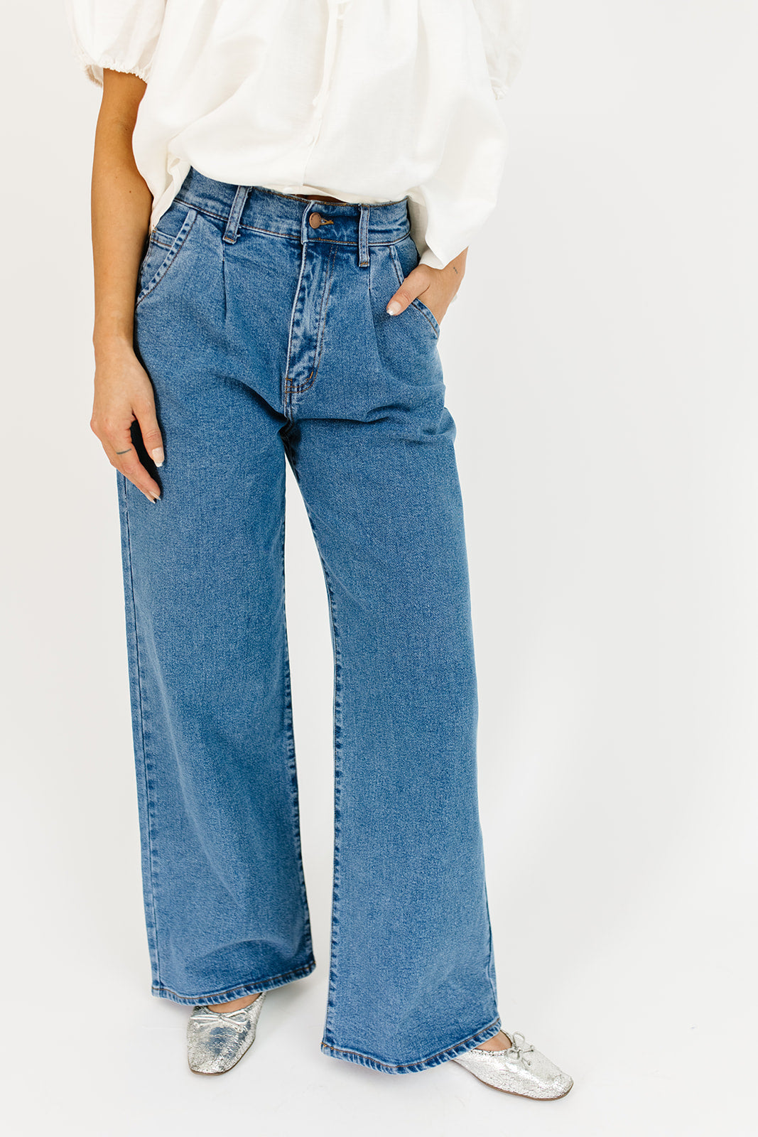 Corbin plisserad denim