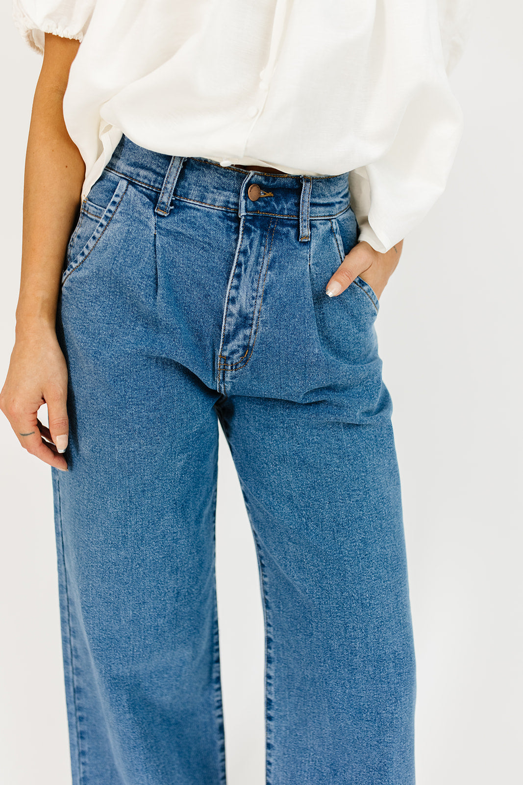 Corbin plisserad denim