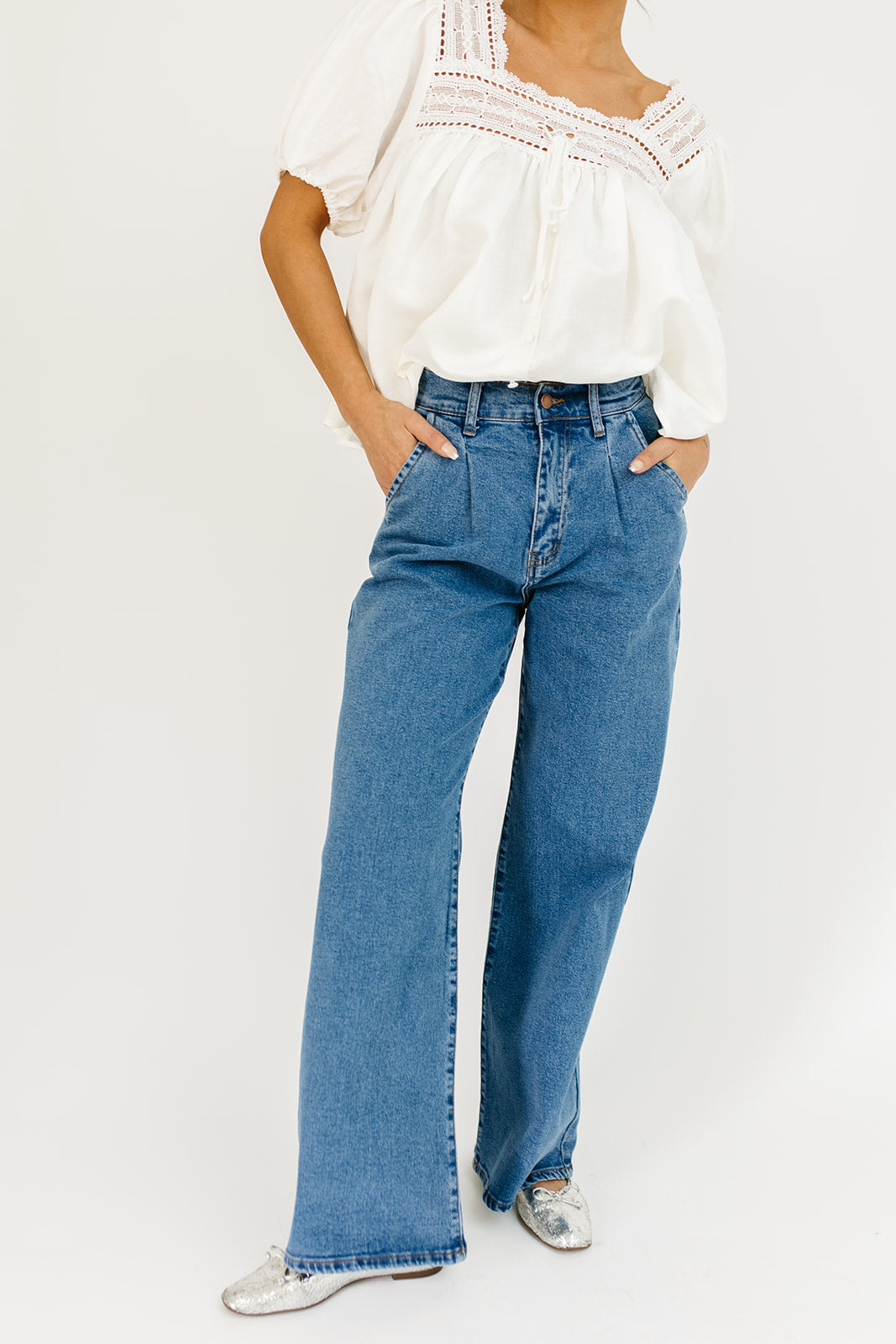 Corbin plisserad denim