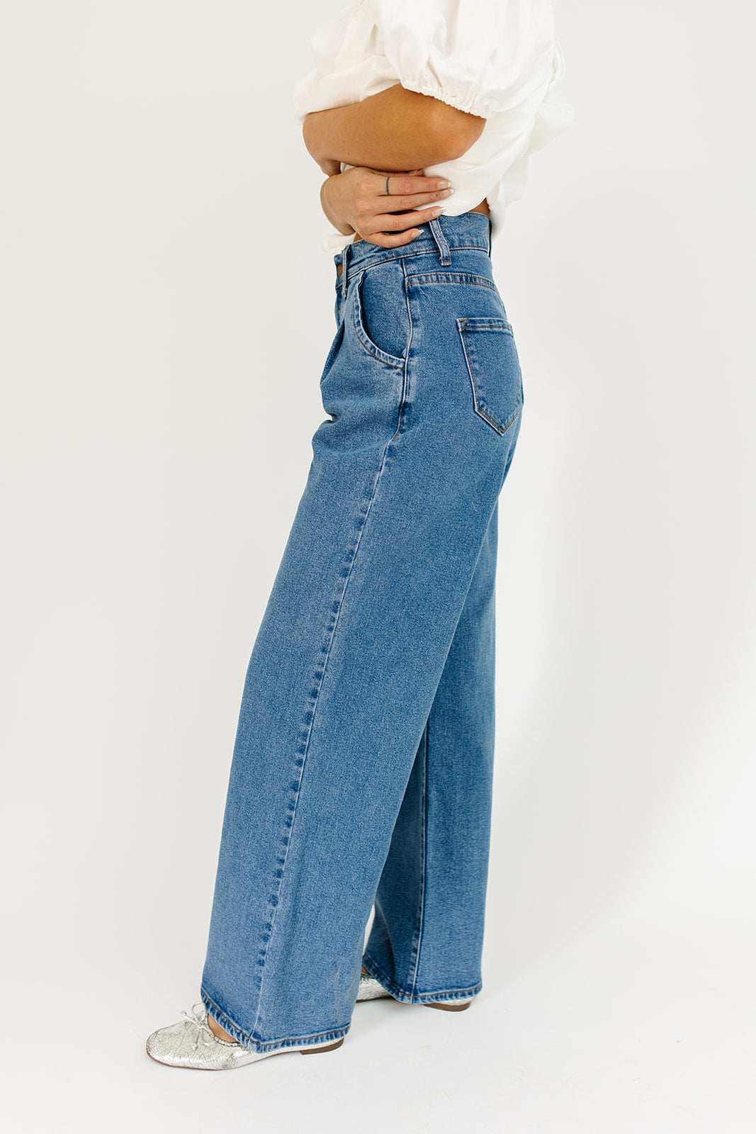 Corbin plisserad denim