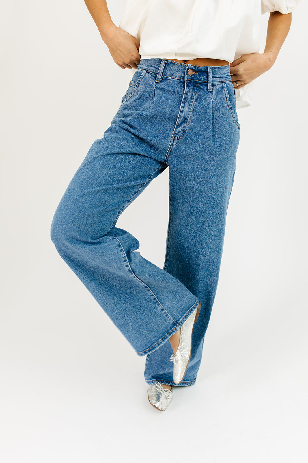 Corbin plisserad denim