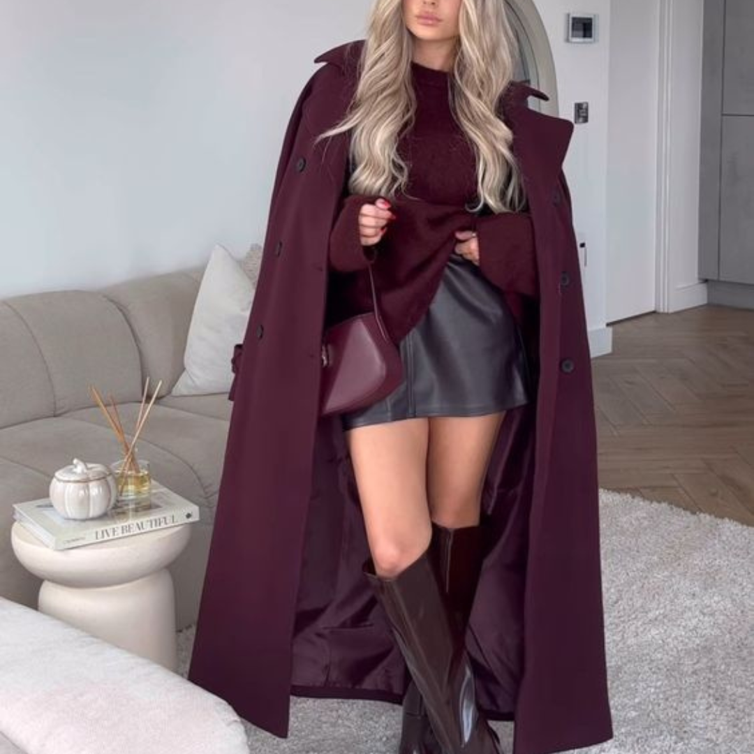 Ffion - Elegant vinröd jas