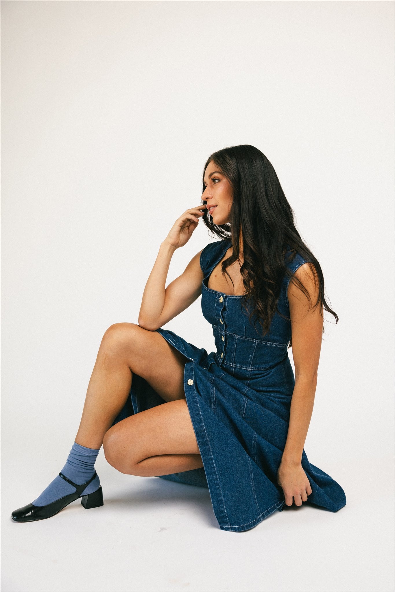 molly button-klänning // denim *exklusivt från zoco*