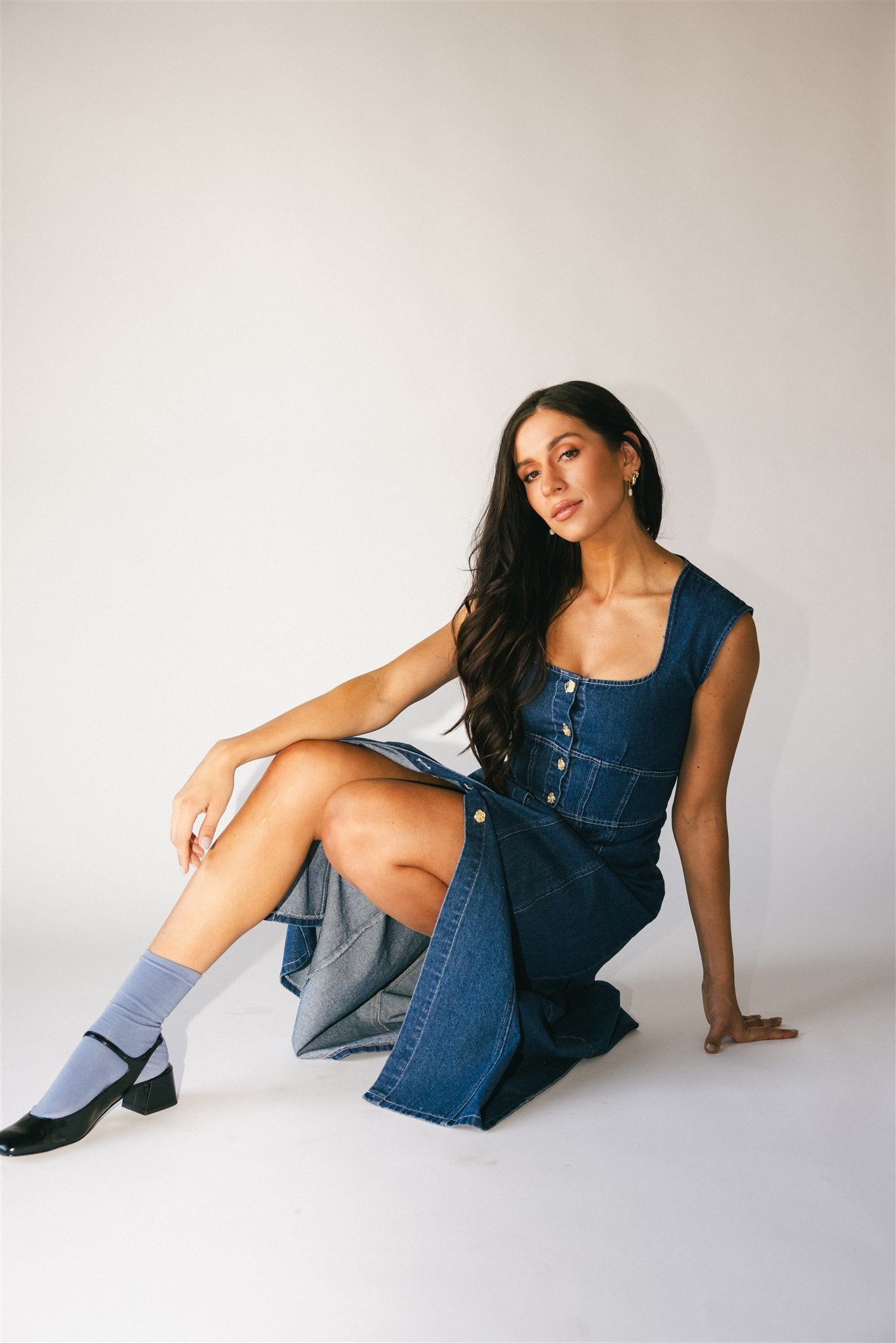 molly button-klänning // denim *exklusivt från zoco*