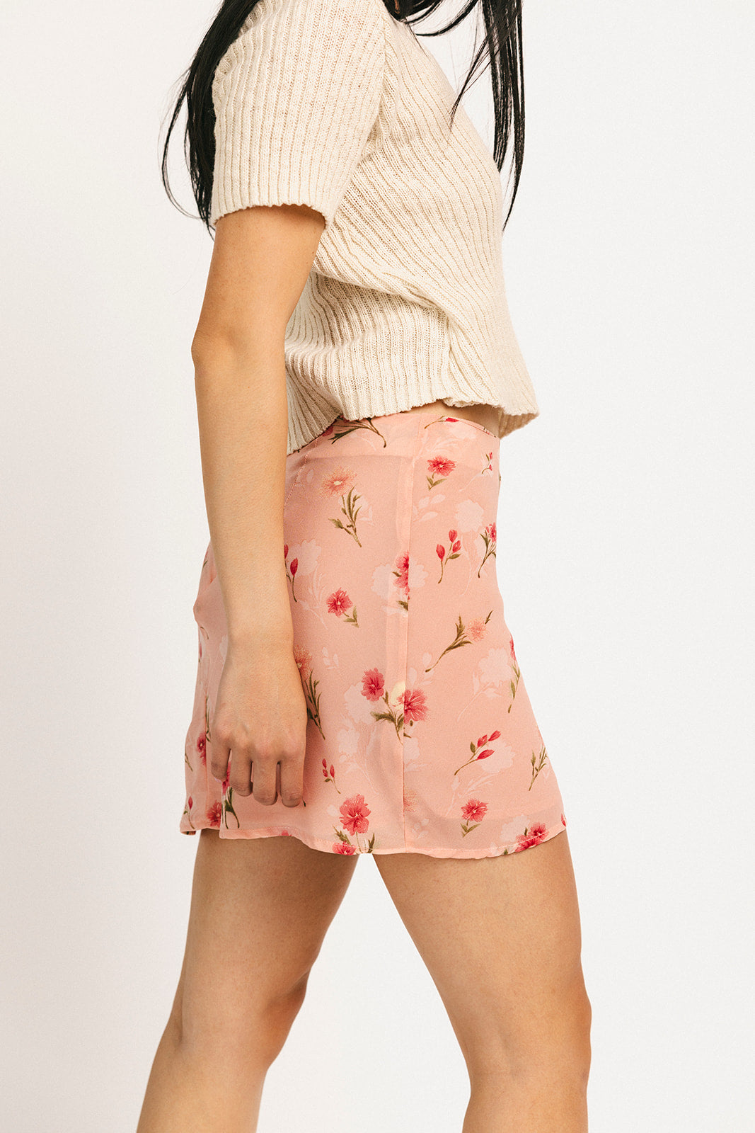 briar minikjol // rosa blommig