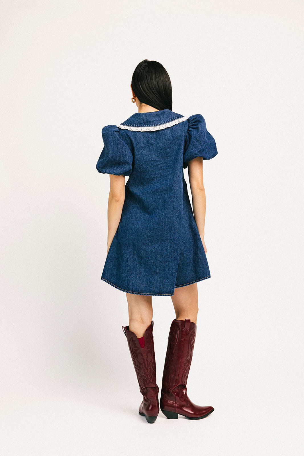 klänning med vallmokrage // denim älskling *exklusivt från Zoco*