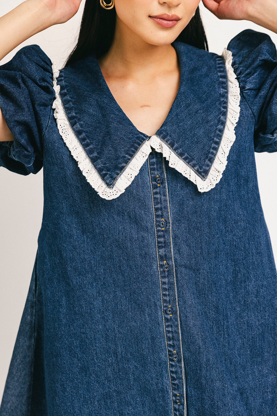 klänning med vallmokrage // denim älskling *exklusivt från Zoco*