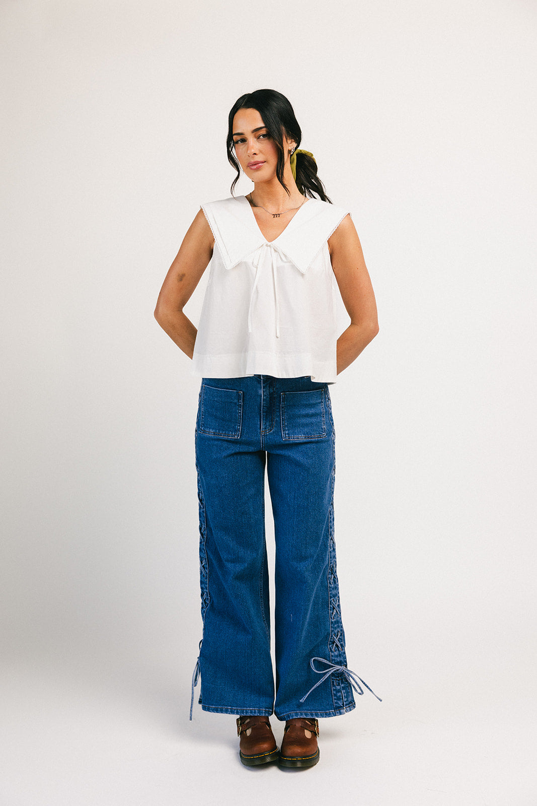 Theresa slips denim