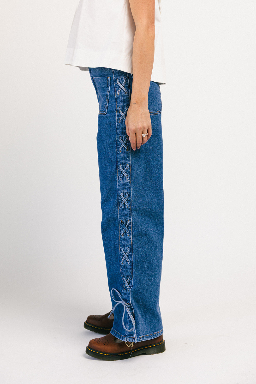 Theresa slips denim