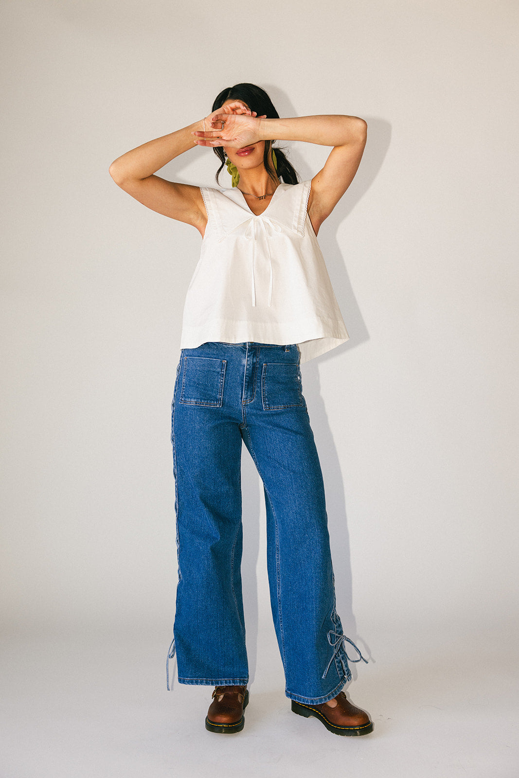 Theresa slips denim
