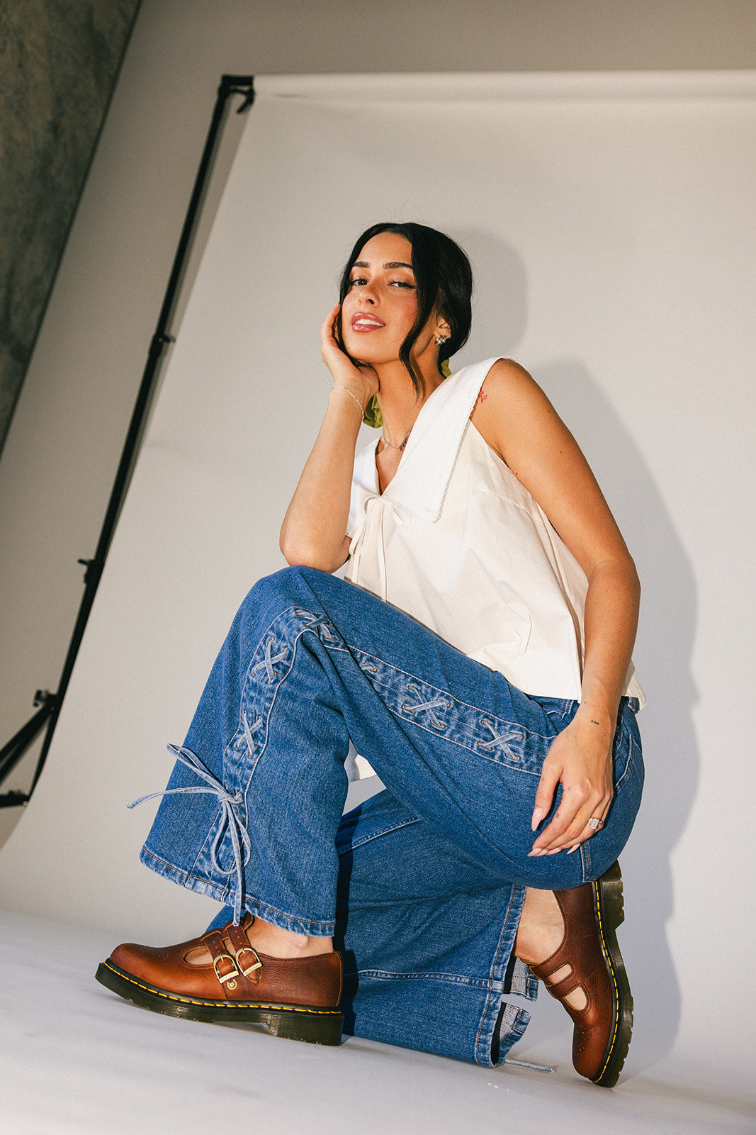 Theresa slips denim