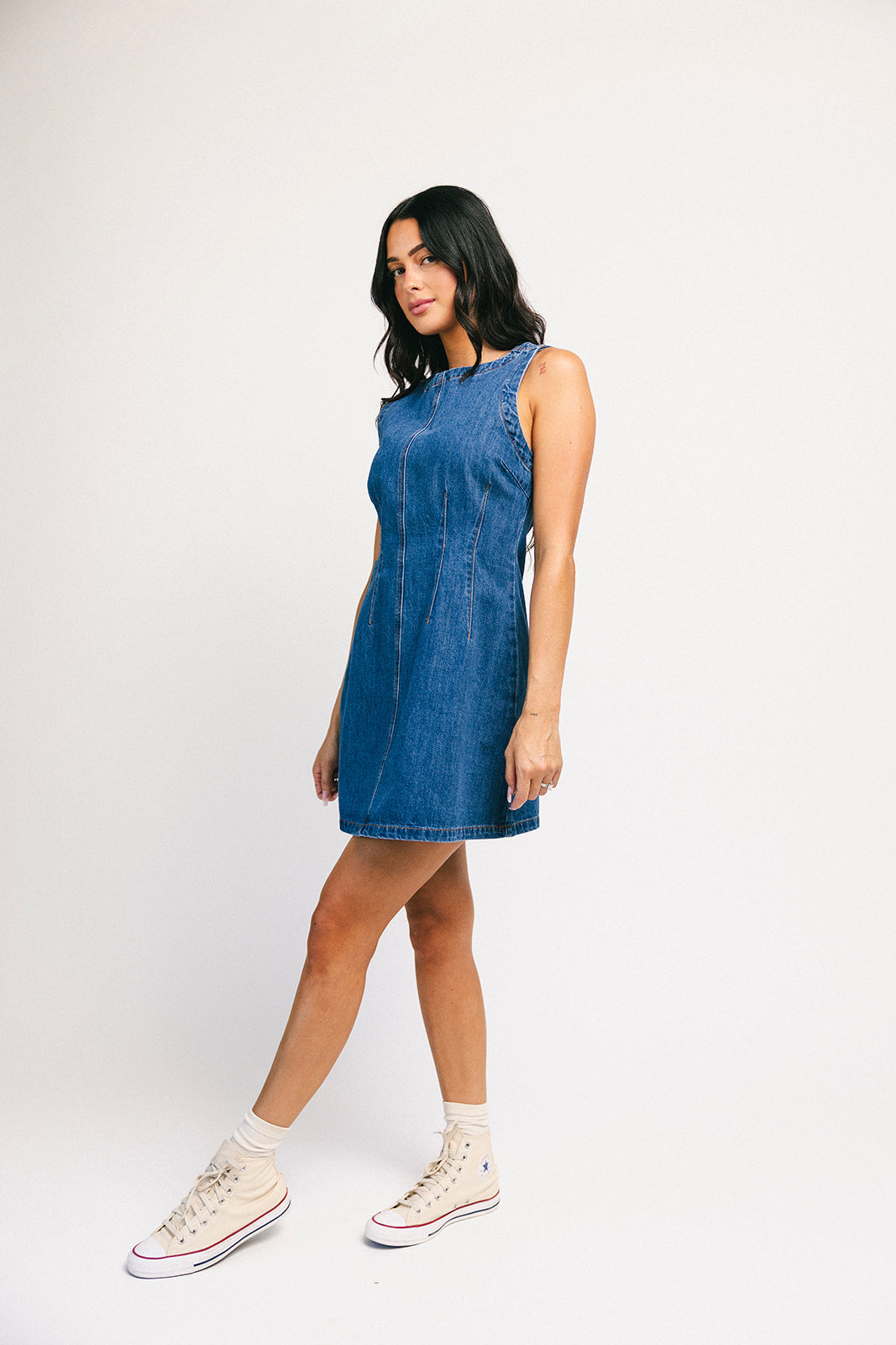 Cora denim miniklänning *påfylld*