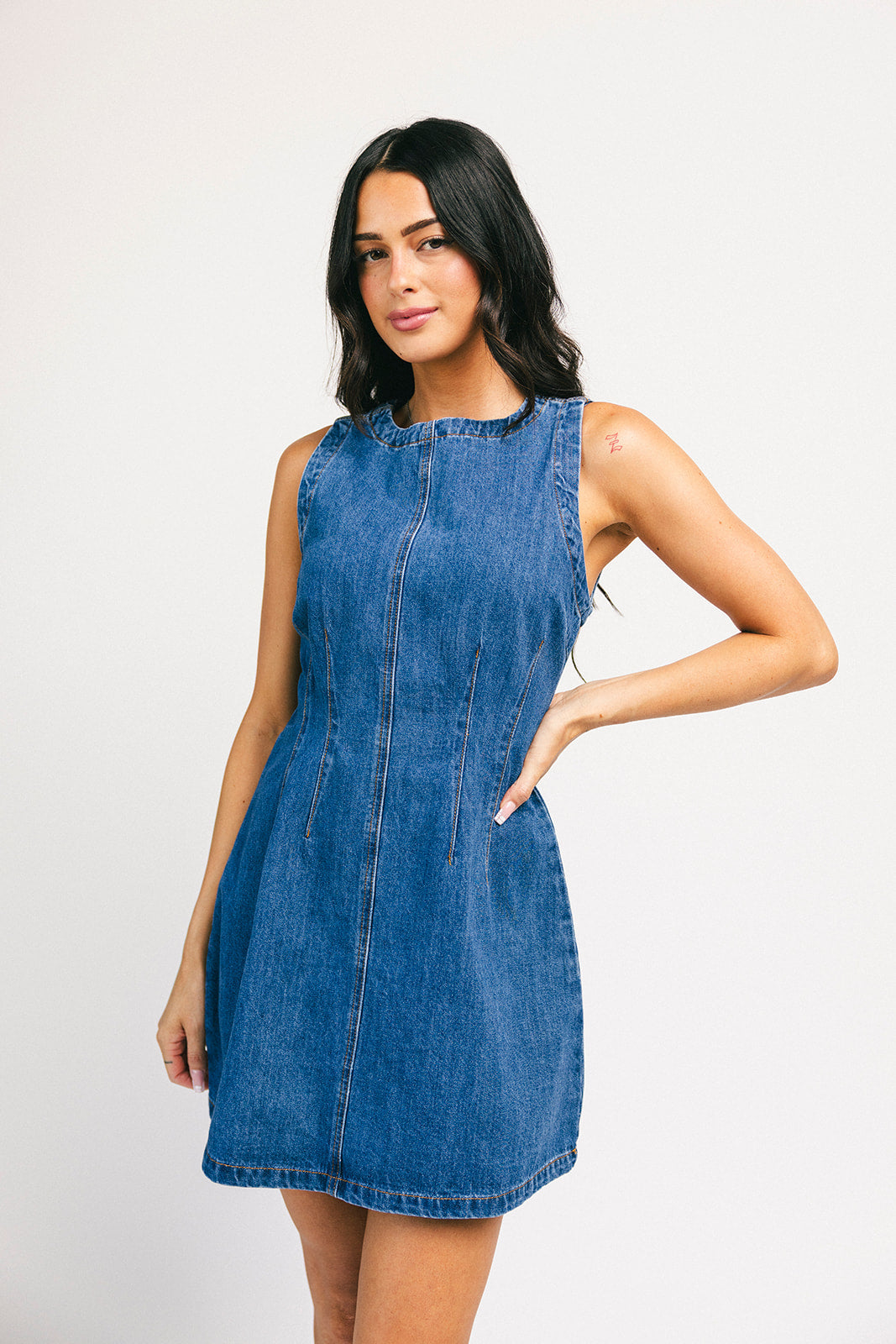 Cora denim miniklänning *påfylld*