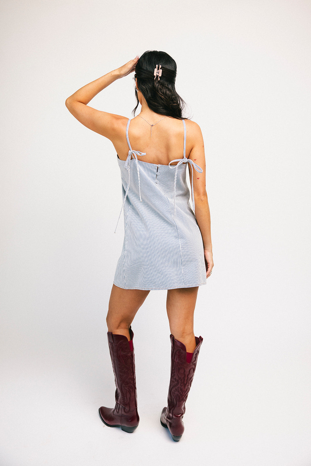 charlie mini dress // blue stripe denim *zoco exclusive*