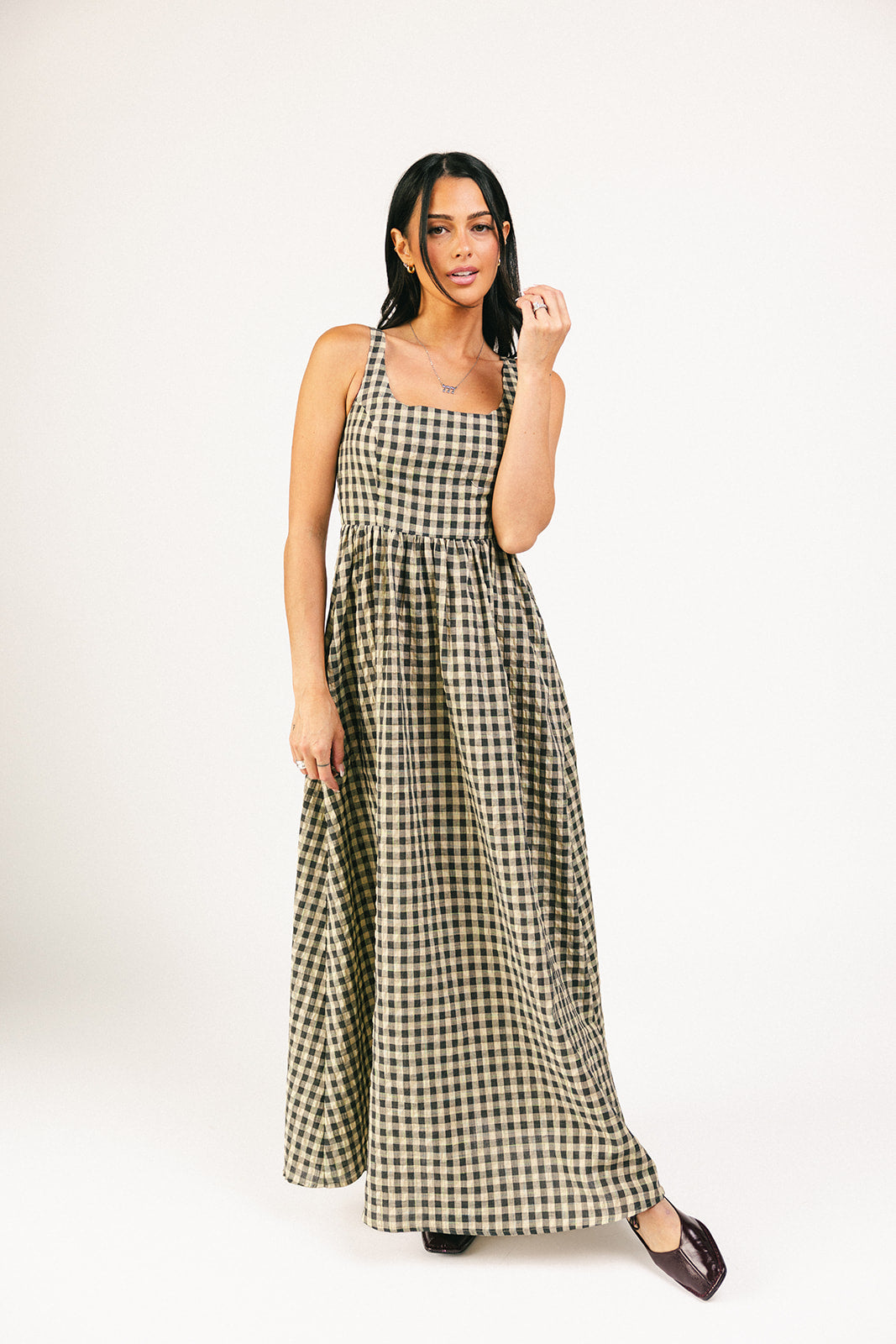 Frida gingham maxiklänning *påfylld*