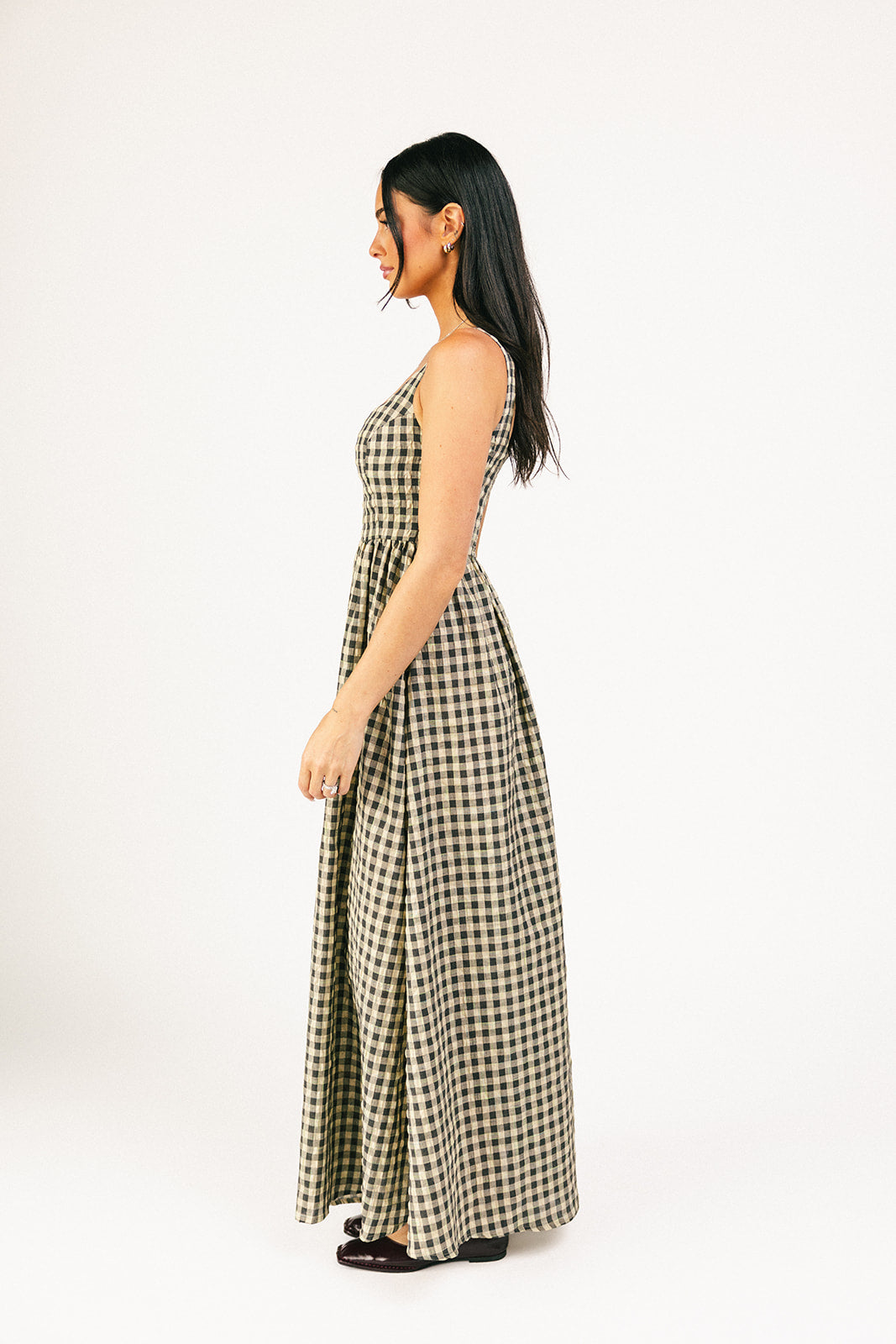Frida gingham maxiklänning *påfylld*