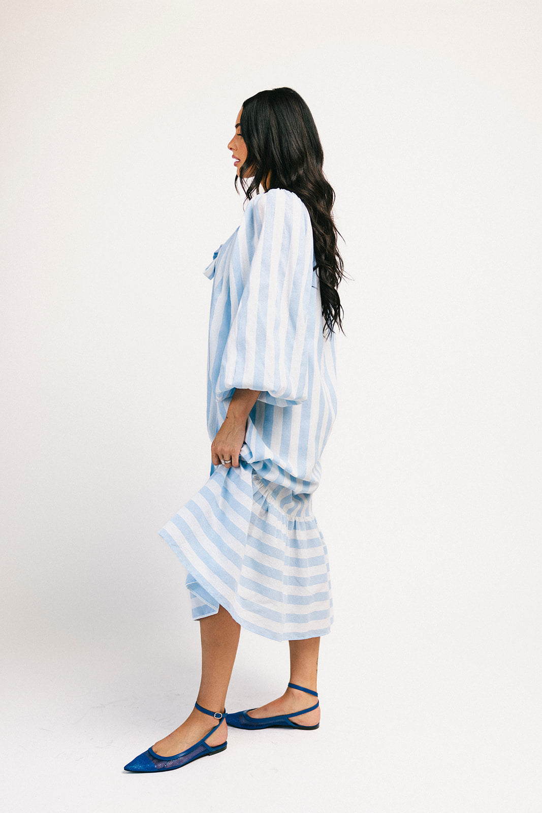 capri maxi dress // blue stripes *zoco exclusive*