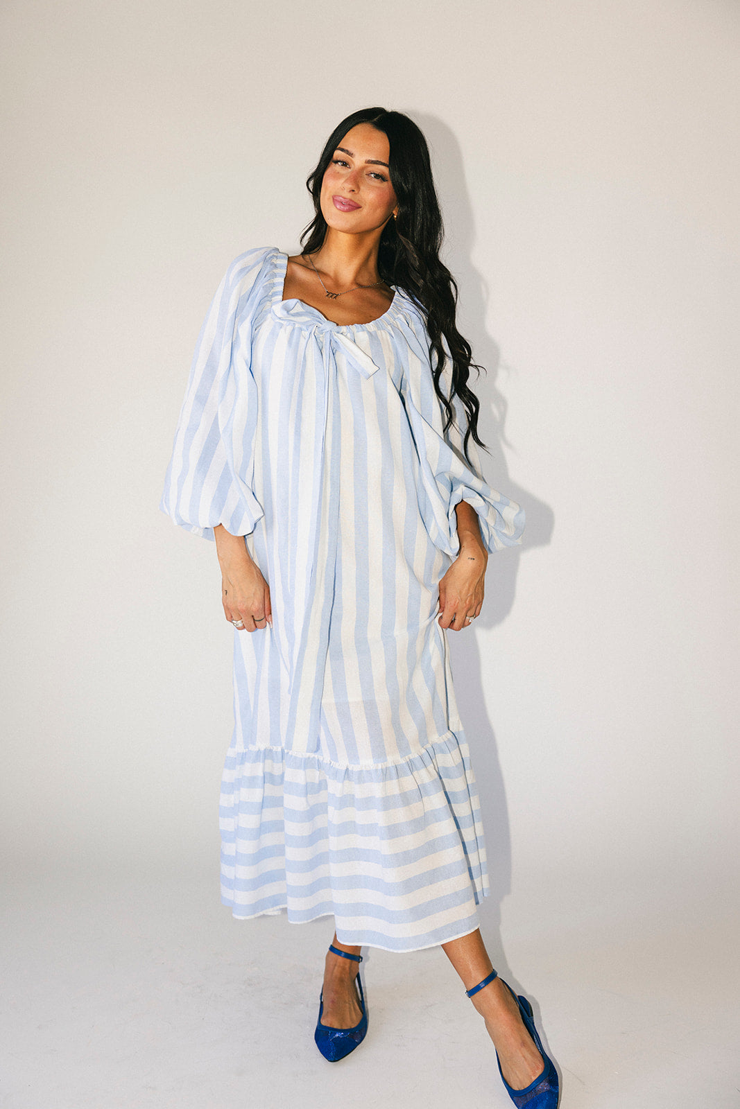 capri maxi dress // blue stripes *zoco exclusive*