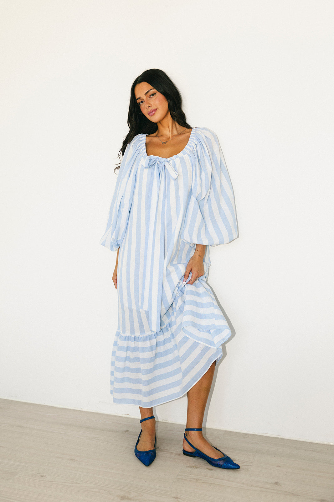 capri maxi dress // blue stripes *zoco exclusive*