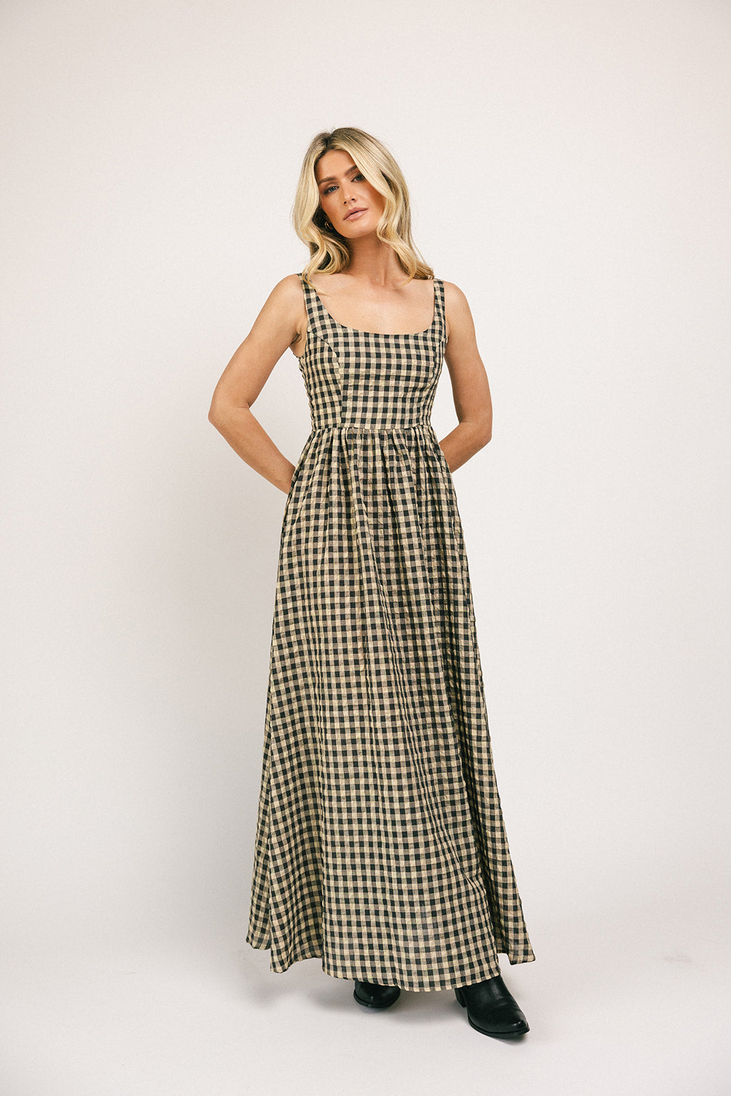 Frida gingham maxiklänning *påfylld*