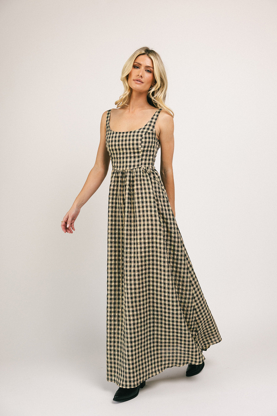 Frida gingham maxiklänning *påfylld*