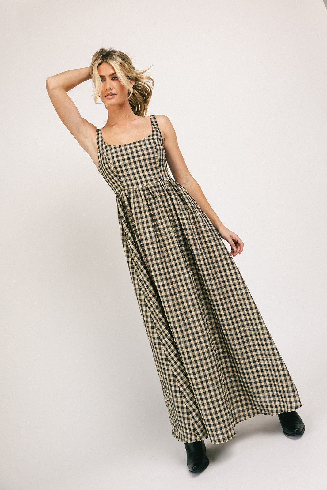 Frida gingham maxiklänning *påfylld*