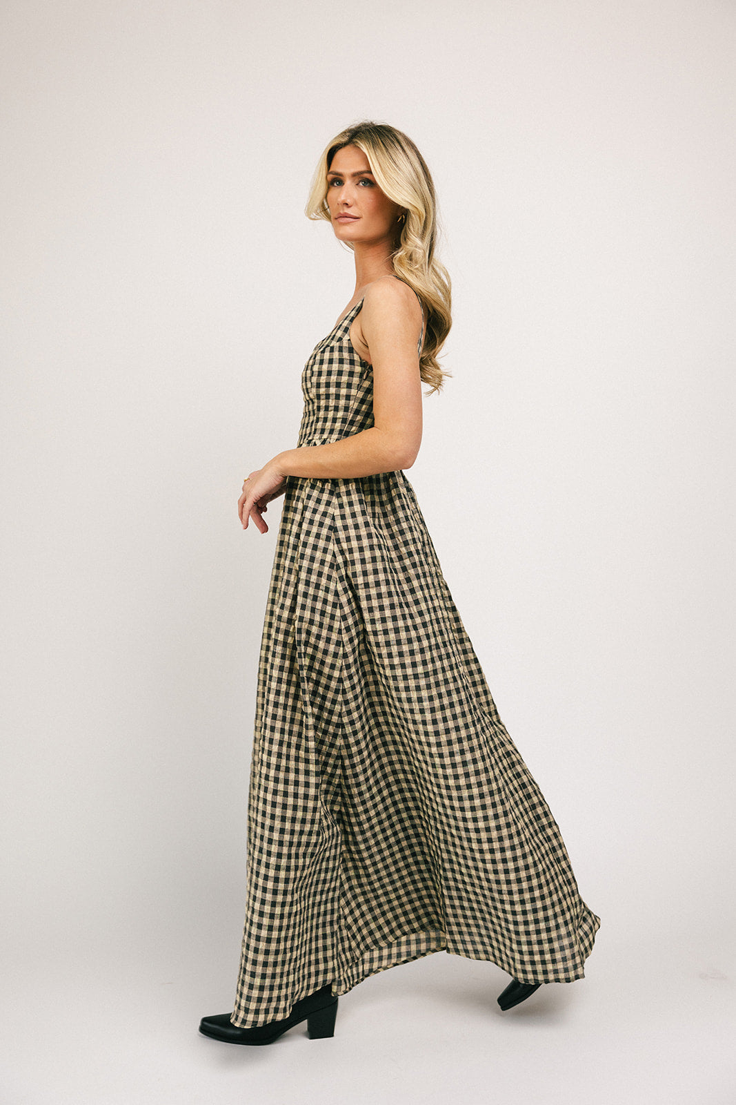 Frida gingham maxiklänning *påfylld*