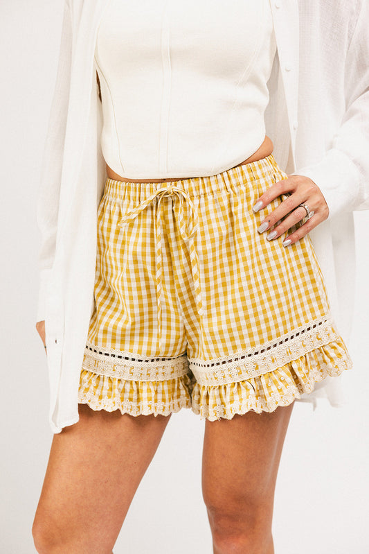 Söta små shorts // karamellfärgade gingham *exklusivt från Zoco*