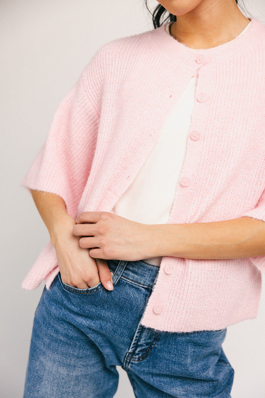 Sabrina stickad kofta // rosa *exklusivt från Zoco*