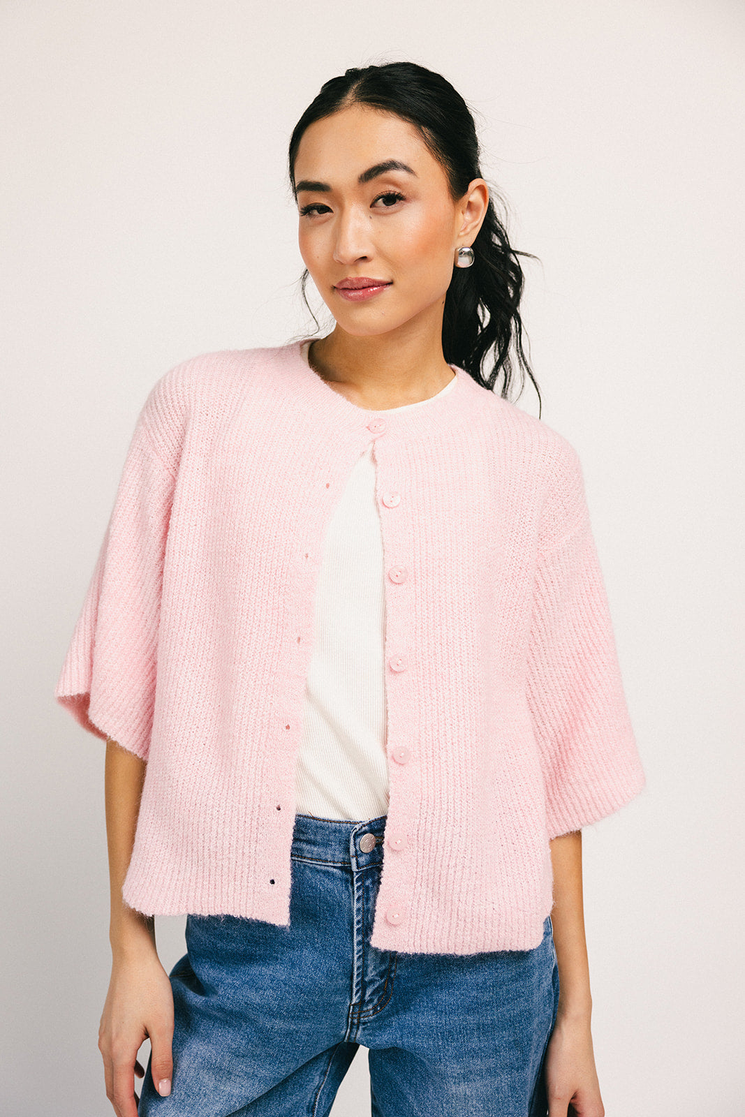 Sabrina stickad kofta // rosa *exklusivt från Zoco*