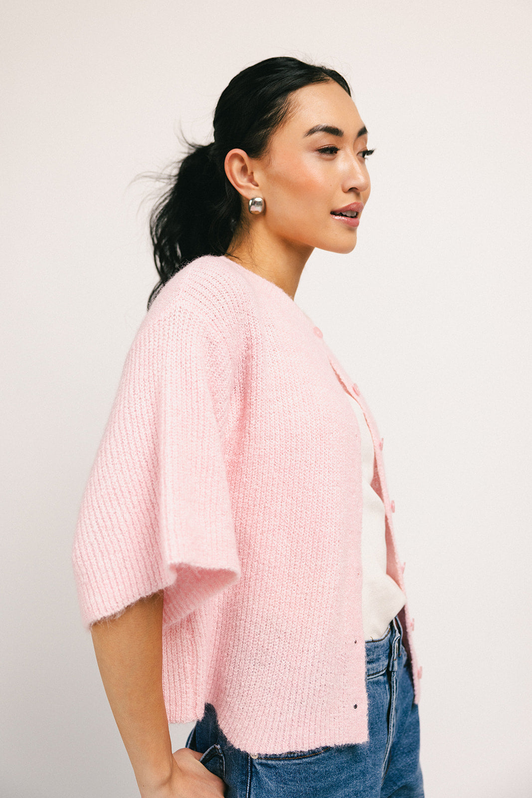 Sabrina stickad kofta // rosa *exklusivt från Zoco*