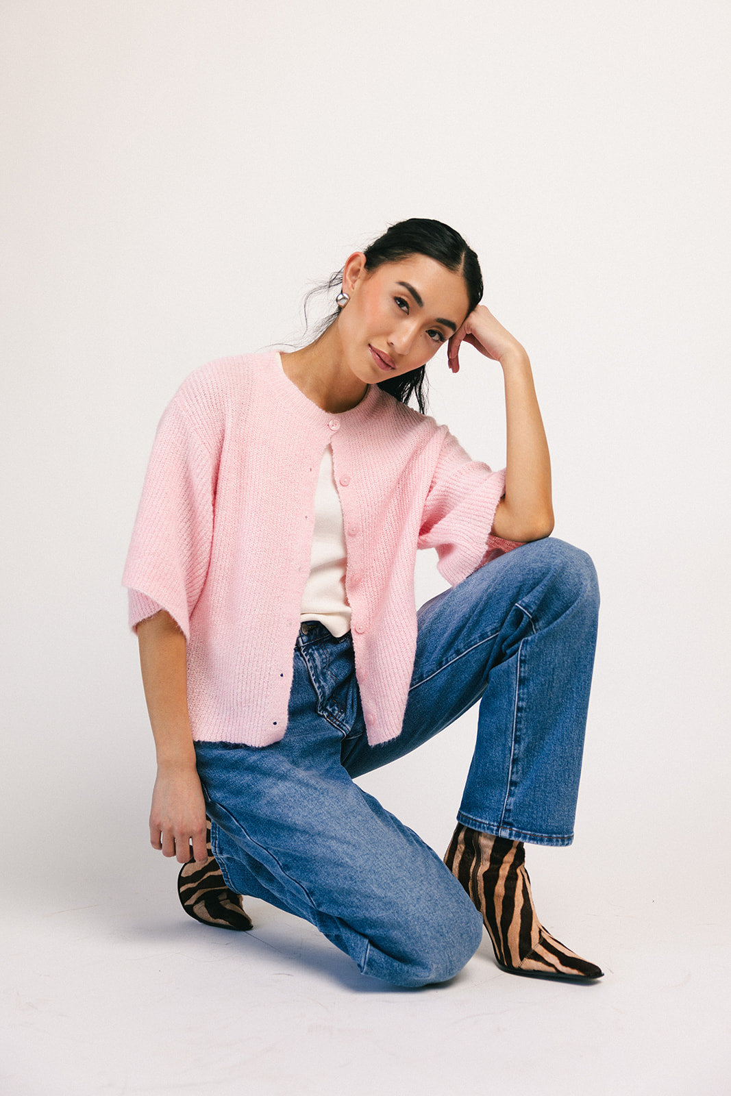 Sabrina stickad kofta // rosa *exklusivt från Zoco*