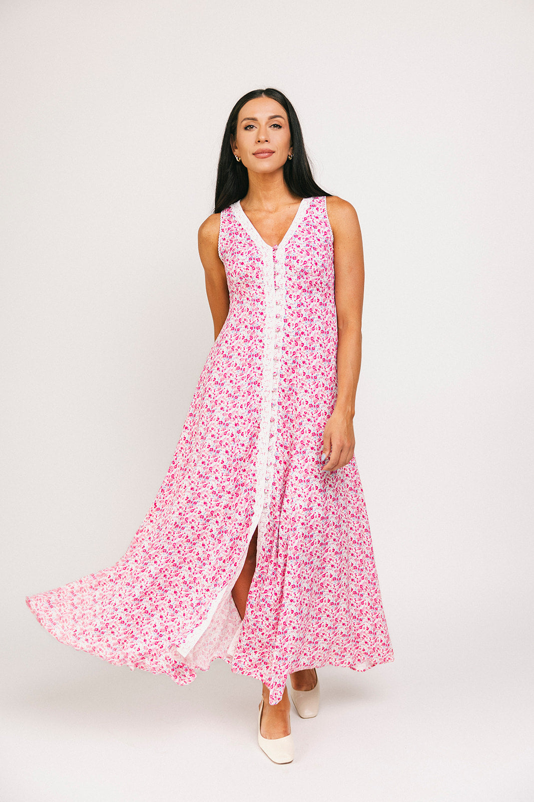 honungsblommig klänning // rosa *exklusivt från Zoco*