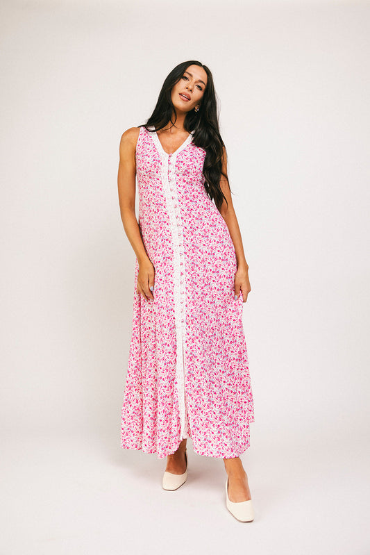 honungsblommig klänning // rosa *exklusivt från Zoco*