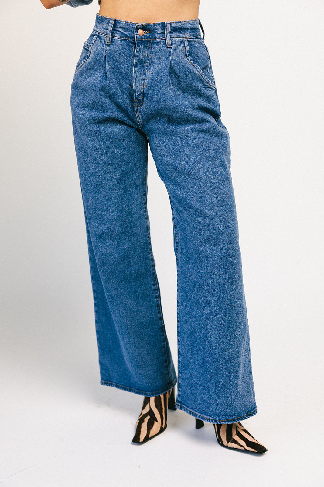 Corbin plisserad denim