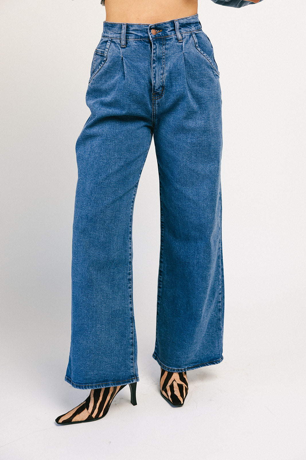 Corbin plisserad denim