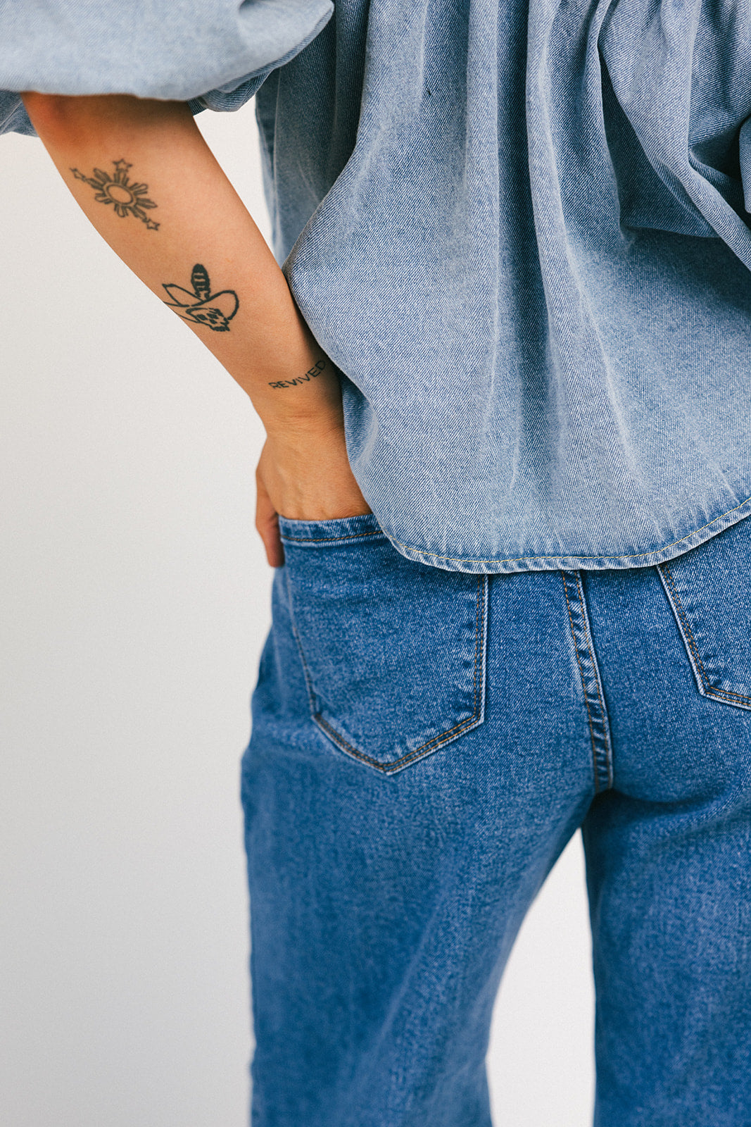 Corbin plisserad denim