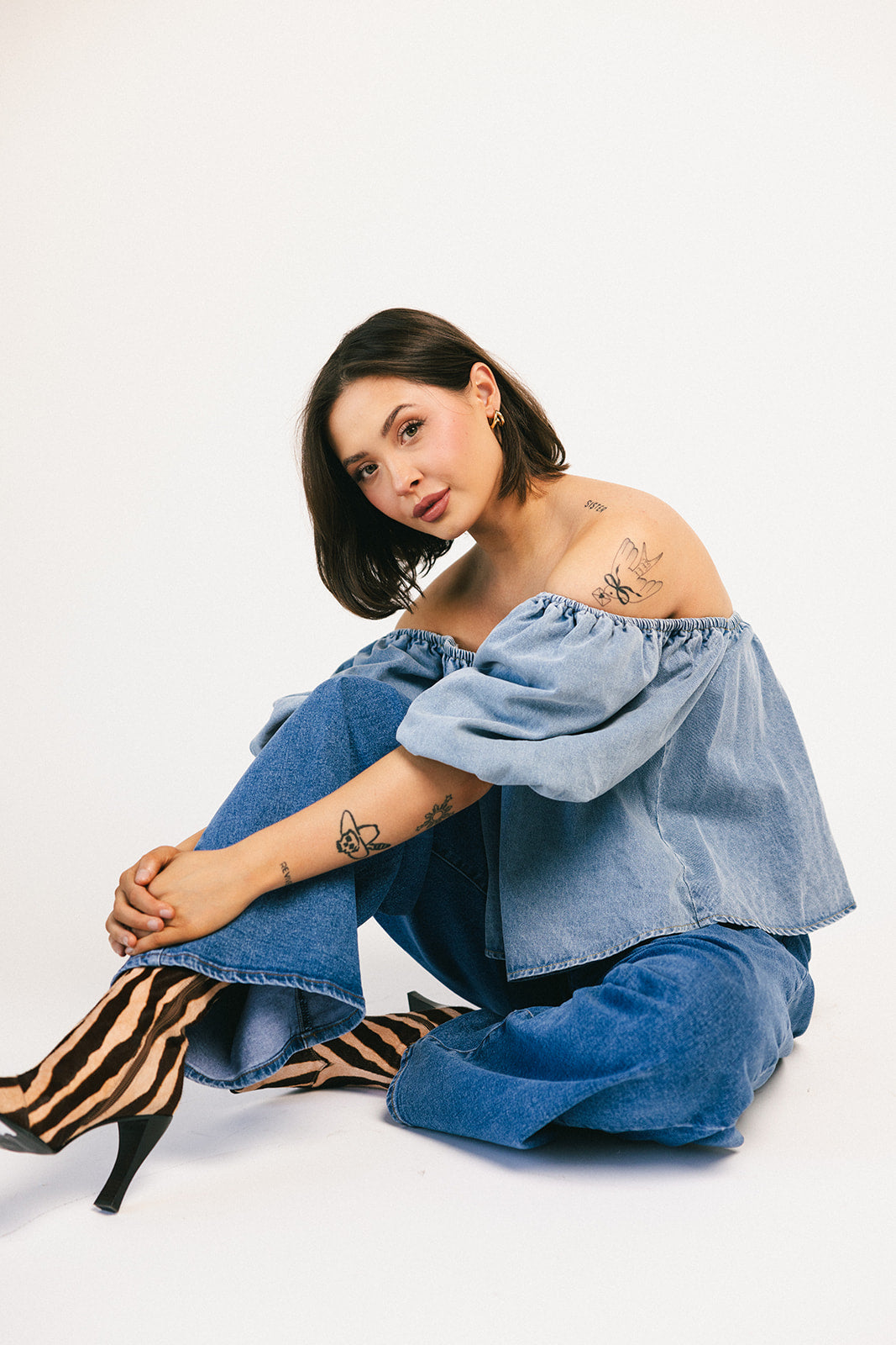 amelia puffärmad topp // denim *exklusivt från Zoco*