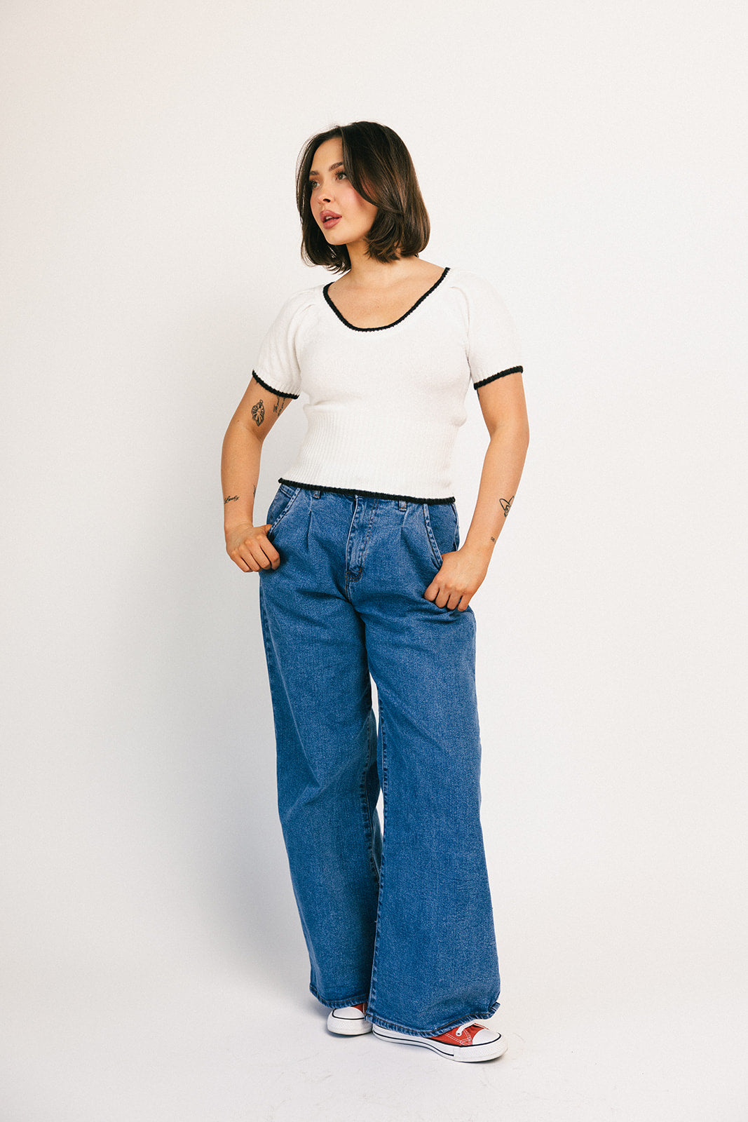 Corbin plisserad denim
