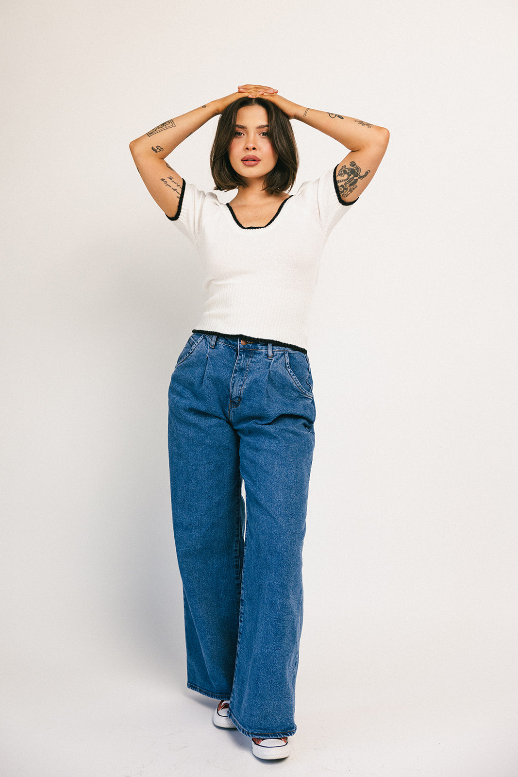 Corbin plisserad denim