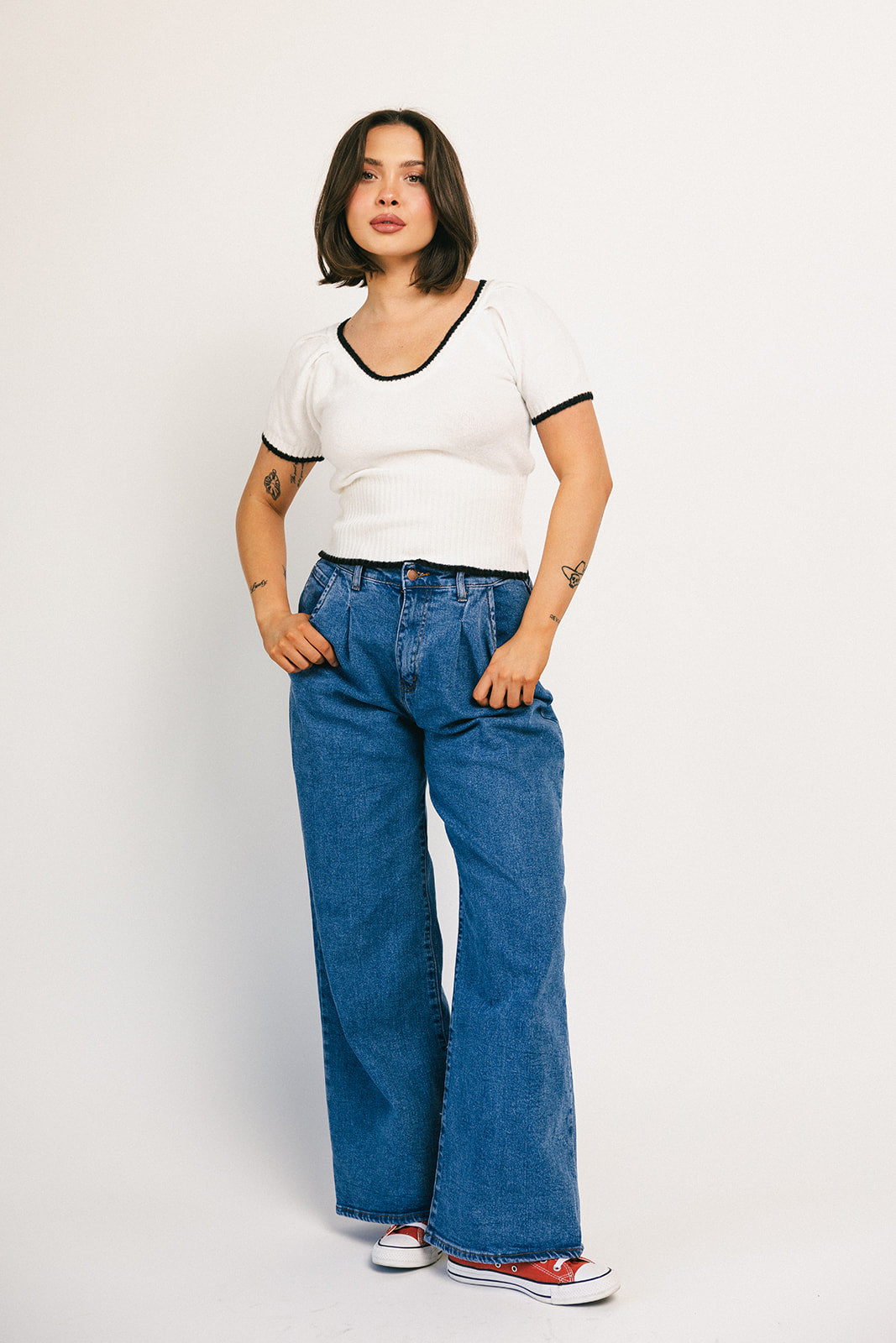 Corbin plisserad denim