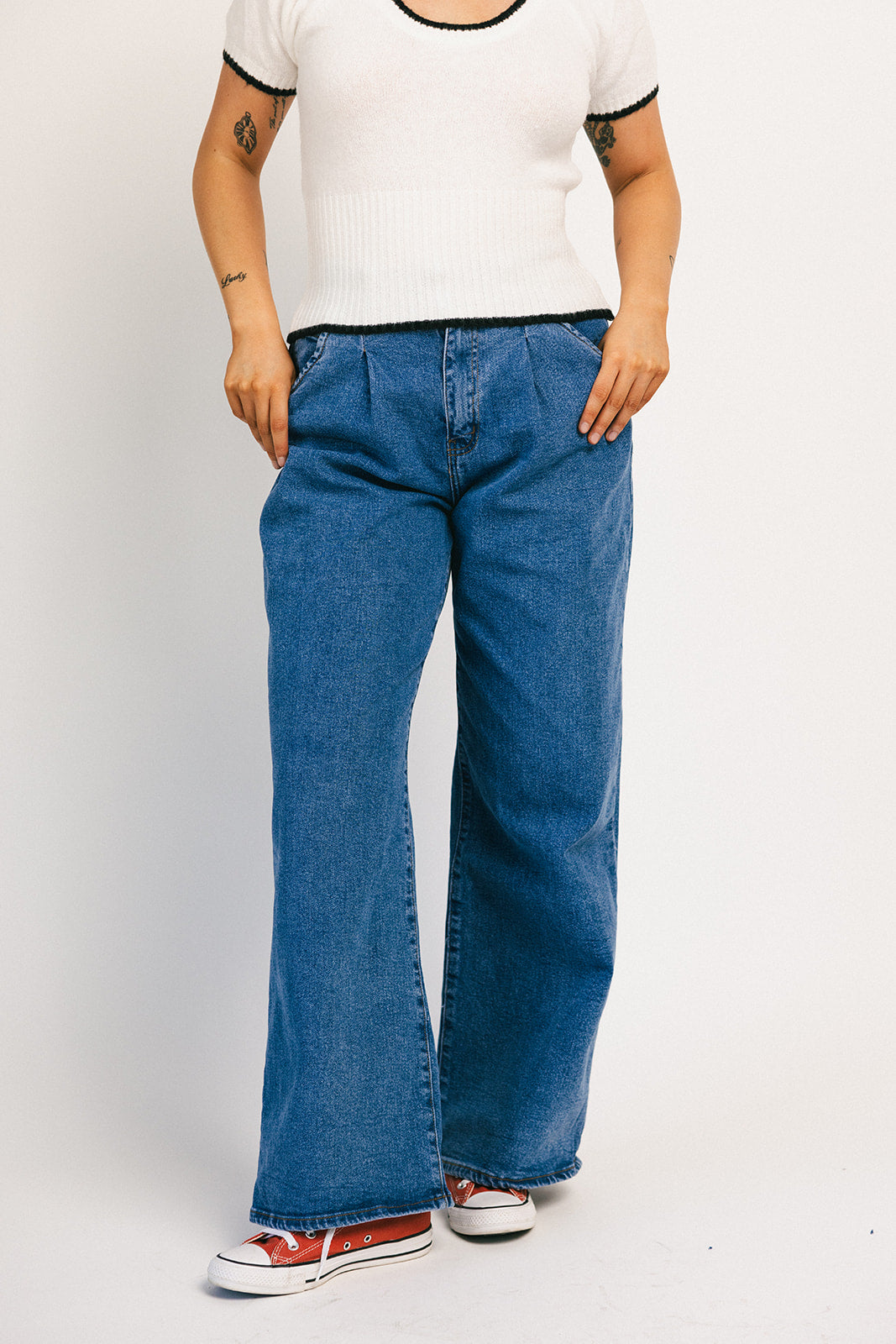 Corbin plisserad denim